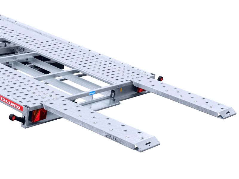 Remolque de transporte de vehículos Temared CARKEEPER NUEVO tipo, basculante con rampas y raíles de soporte. - Imagen 5