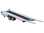 Remolque de transporte de vehículos Temared CARKEEPER NUEVO tipo, basculante con rampas y raíles de soporte.